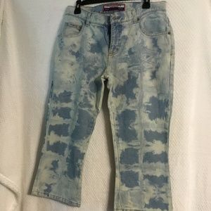 Tie dye effect jeans